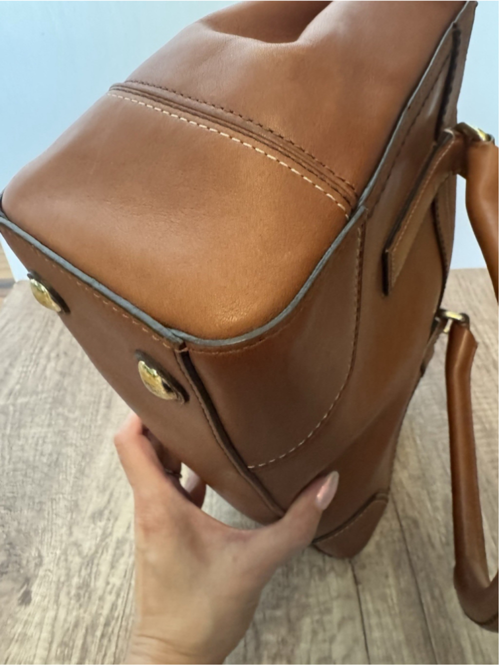 Vintage Coach Hamptons Carryall 11047 Cognac Leather Shoulder Tote Classic - Picture 9 of 16